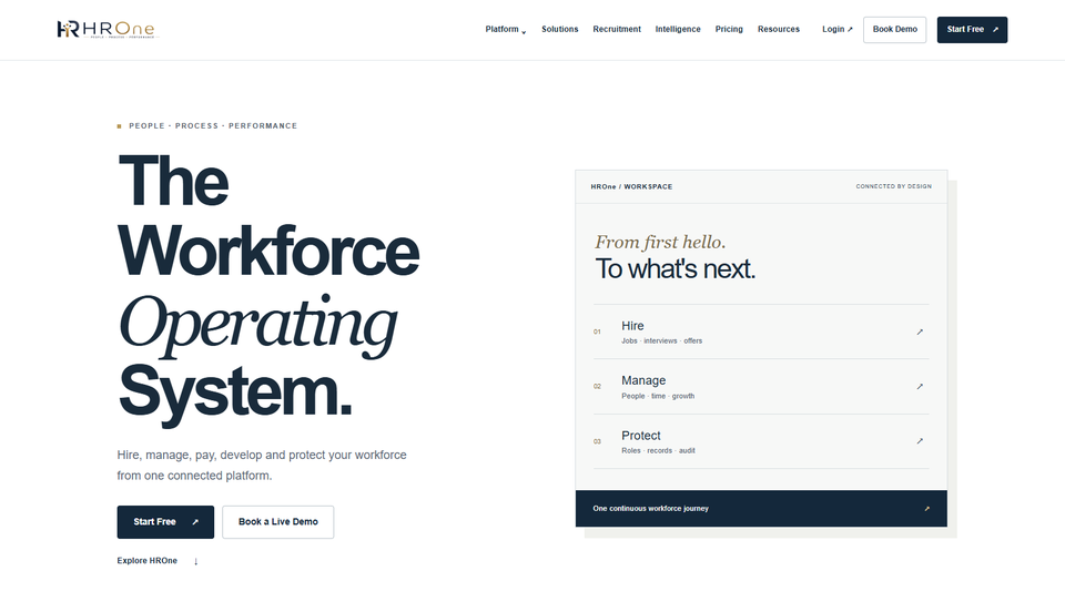 HROne public product website