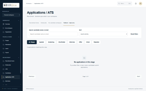 HROne ATS pipeline workspace