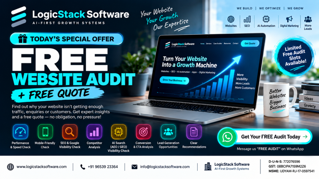 FREE Website Audit and FREE Quote by LogicStack Software